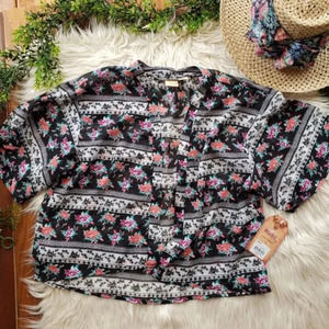 ❤️MUDD girls floral sheer kimono cover up 14